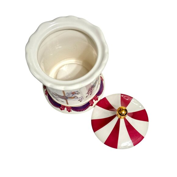 Vintage Teleflora Carousel Horse Ceramic Jar Music Box - Picture 5 of 8